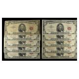 (10) $5 RED SEAL NOTES