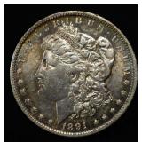 1891-O MORGAN DOLLAR AU