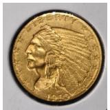 1910 $2.50 INDIAN GOLD CH TO GEM BU