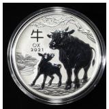 2021 LUNAR YEAR OF THE  OX 1 OZ .999 SILVER ROUND