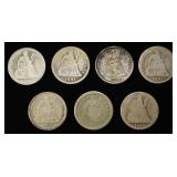 1842, 61, (2) 89, 90, 91-P,O SEATED LIBERTY DIMES