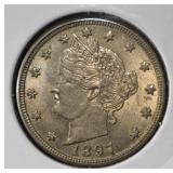 1897 LIBERTY 'V' NICKEL CH BU