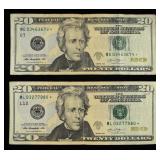 (2) $20 STAR NOTE