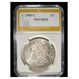 1900-S MORGAN DOLLAR PGA CH BU