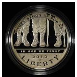 2010 $1 COMMEM 90% SILVER VETERANS DISABLE PR