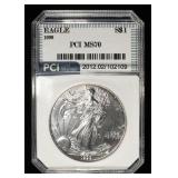 1999 AMERICAN SILVER EAGLE PCI PERFECT GEM BU