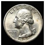 1932-S WASHINGTON QUARTER CH BU