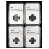 (2) NGC GRADED NICKELS & (2) NGC GRADED DIMES