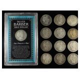 (13) BARBER HALF DOLLARS