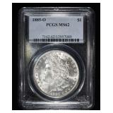 1885-O MORGAN DOLLAR PCGS MS62