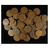 (60) INDIAN CENTS FROM THE 80'S, 90'S, 00'S