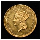 1861 $1 GOLD TYPE 3 CH BU