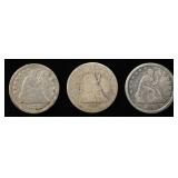 1861, 1876, 1877 SEATED LIBERTY QUARTERS