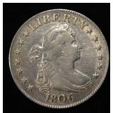 1806 DRAPED BUST QUARTER AU