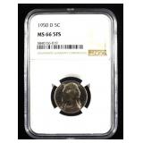 1950-D JEFFERSON NICKEL NGC MS 66 5FS
