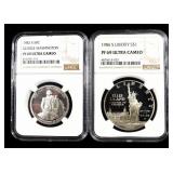 1982-S 50C &1986-S $1 COMMEM NGC PF69 ULTRA CAMEO
