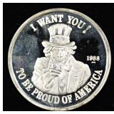 1988 I WANT YOU 1 OZ .999 SILVER ROUND