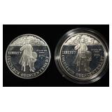 (2) 1992-P $1 COLUMBUS QUINCENTENARY PR COMMEMS