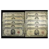 (10) $5 RED SEAL NOTES