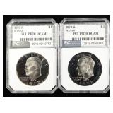 (2)1972-S AG EISENHOWER $1 PCI&NNC PERFECT GEM PR