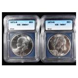 (2) ICG GRADED EISENHOWER DOLLAR PROOF