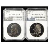 (2)1974-S CN EISENHOWER $1 PCI PERFECT GEM PROOF
