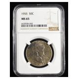 1955 FRANKLIN HALF DOLLAR NGC MS 65