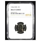 1966 SMS JEFFERSON NICKEL NGC MS 67 CAMEO