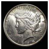 1925-S PEACE DOLLAR VERY CH BU NEAR GEM