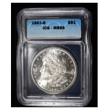 1881-S MORGAN DOLLAR ICG MS65
