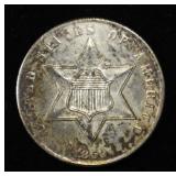 1859 3 CENT PIECE CH BU