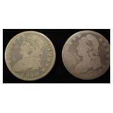 1810 AG & NO DATE BUST HALF DOLLARS