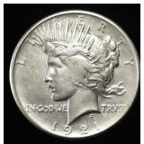 1921 PEACE DOLLAR CH AU