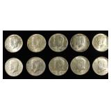 (10) 90% SILVER KENNEDY HALF DOLLARS