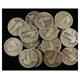 (20) 90% SILVER STANDING LIBERTY QUARTERS