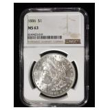 1886 MORGAN DOLLAR NGC MS63