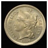 1886 3 CENT NICKEL PIECE GEM PROOF