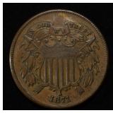 1871 2 CENT PIECE BU