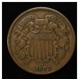 1869 2 CENT PIECE XF