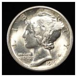 1916 MERCURY DIME GEM BU