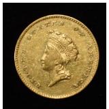 1855 $1 TYPE-2 GOLD AU