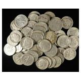(50) 90% SILVER ROOSEVELT DIMES