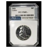 1963 FRANKLIN HALF PCI SUPERB GEM+ PROOF CAMEO