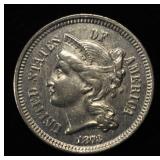 1873 3 CENT NICKEL PIECE CH BU