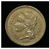 1866 3 CENT NICKEL PIECE CH BU