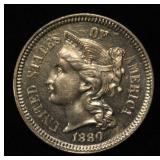 1880 3 CENT NICKEL PIECE GEM PROOF