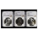 (3) 1972-S NGC GRADED EISENHOWER SILVER DOLLARS