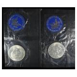 (2) 1971-S 40% SILVER EISENHOWER DOLLARS