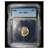1948 ROOSEVELT DIME ICGS MS67