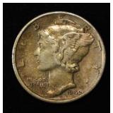 1942/1 MERCURY DIME FB XF/AU